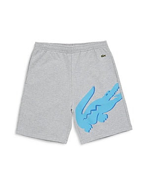 Lacoste Oversized Crocodile Print Organic Cttn Fleece Shorts