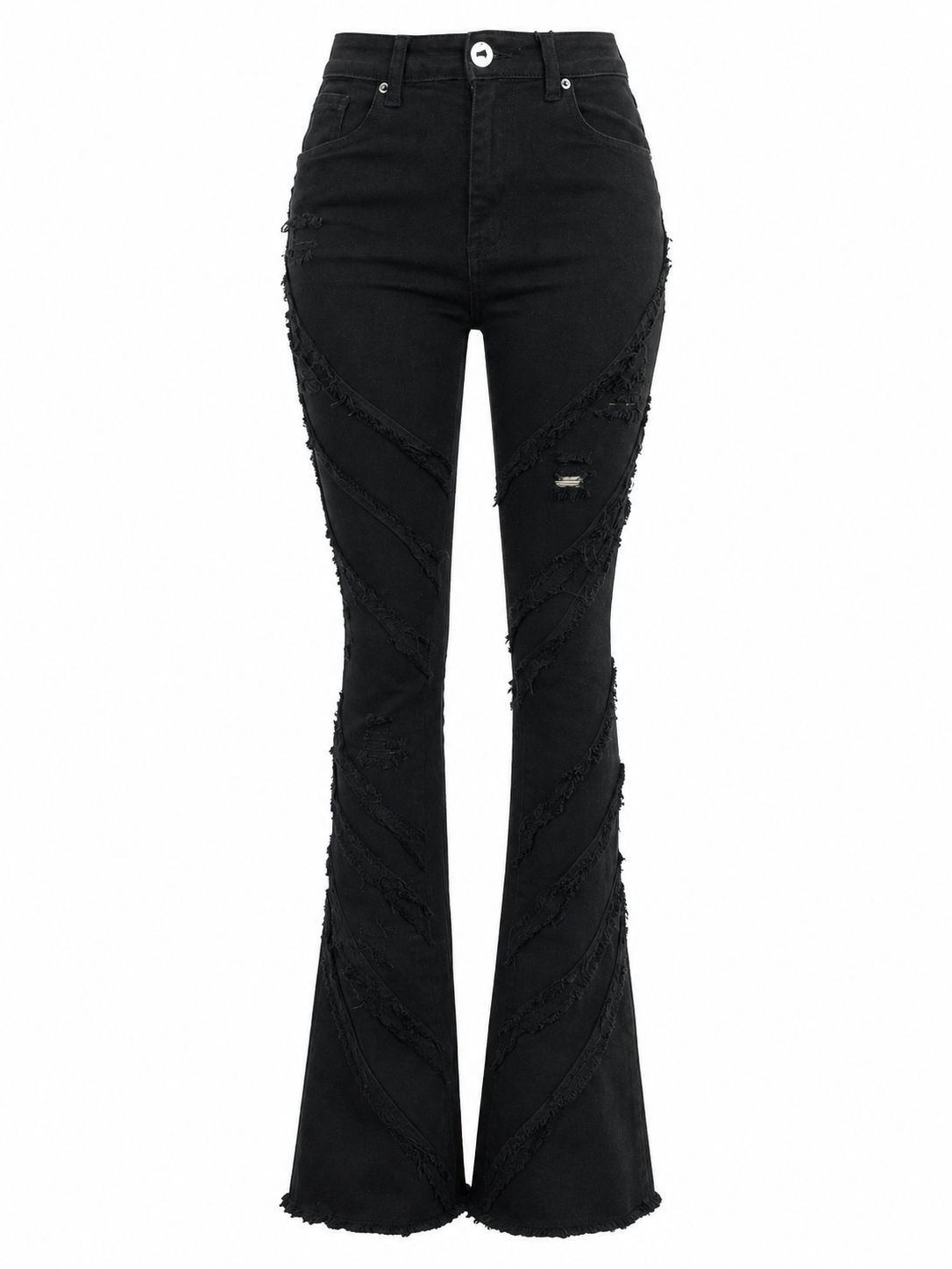 REDFOX WOMEN HIGH WASIT FRAY STACKED JEANS (PA0911)