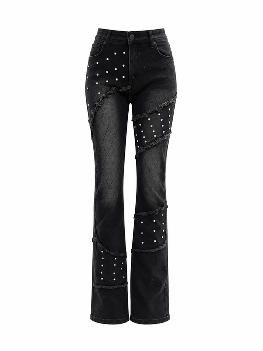 REDFOX WOMEN STACKED W/RHINESTONES JEANS