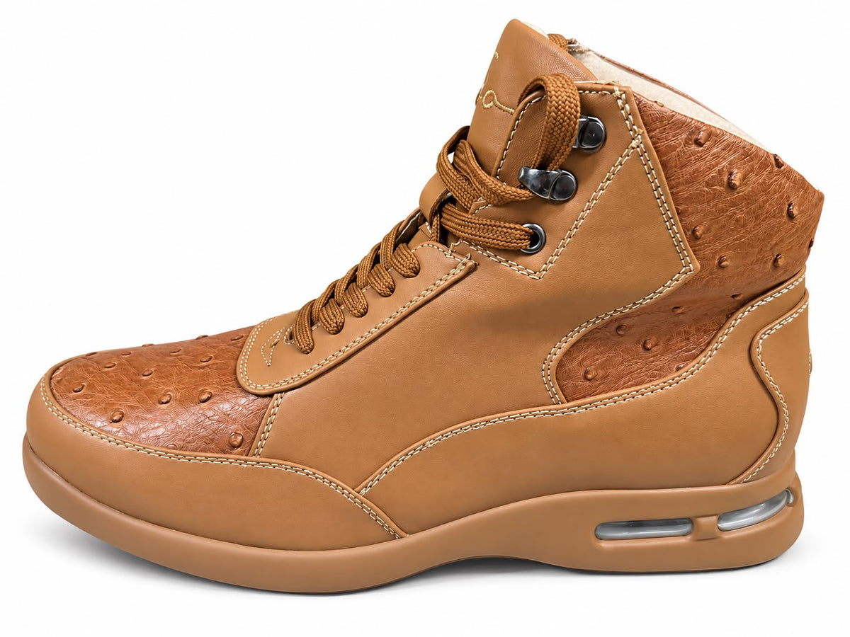SIO OSTRICH EMBOSSED HIGH TOP AIR SNEAKERS (TROY)