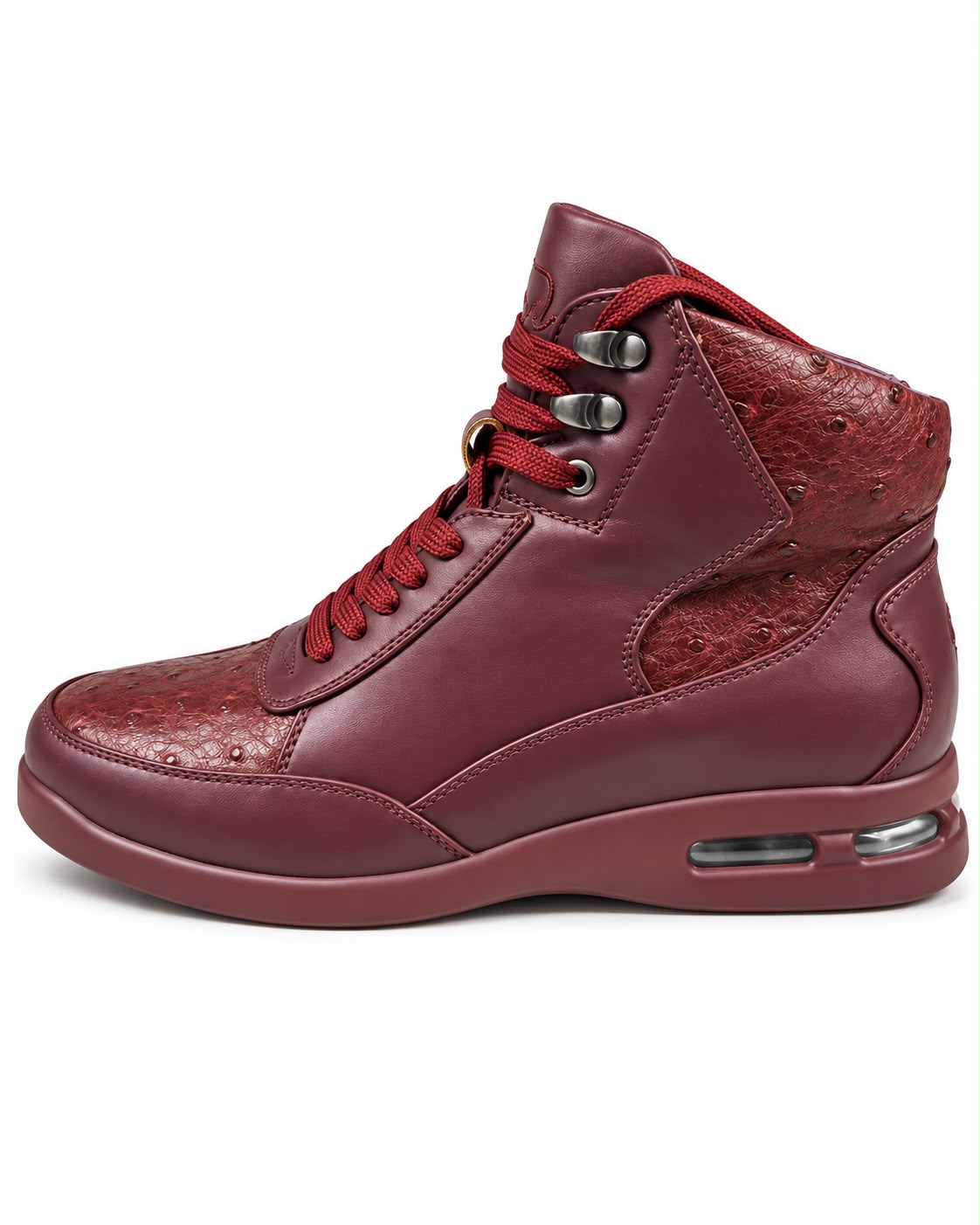 SIO OSTRICH EMBOSSED HIGH TOP AIR SNEAKERS (TROY)