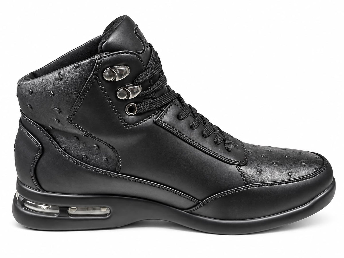 SIO LUXE OSTRICH EMBOSSED AIR HIGH TOP SNEACKERS (CULLEN-000)