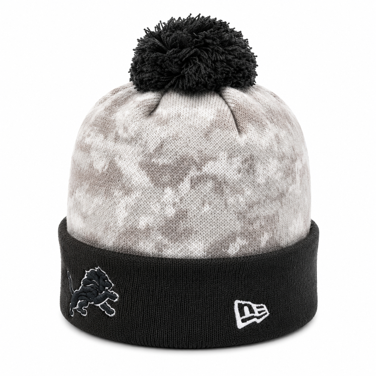 NEW ERA DETROIT LIONS SALUTE TO SERVICE KNIT BEANIE W/POM