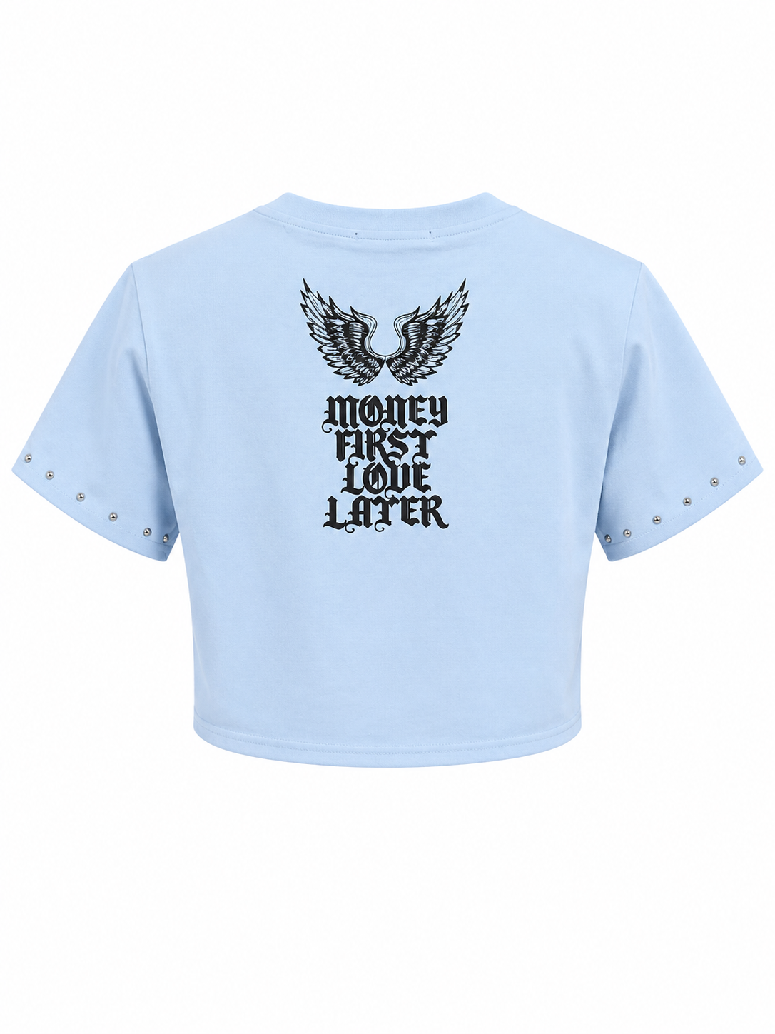 REDFOX WOMEN'S "MONEY FIRST LOVE LATER" CROP TEE