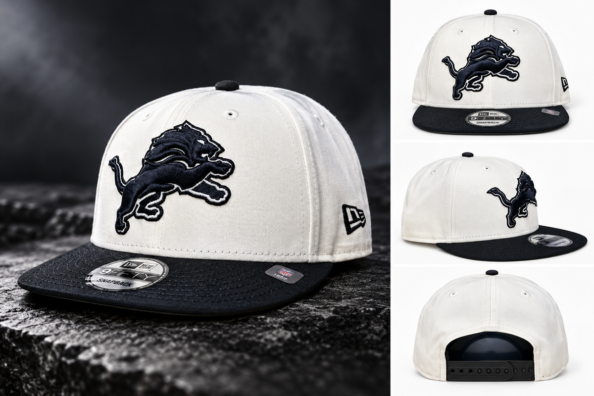 NEW ERA DETROIT LIONS CHROME/BLACK 9FIFTY CAP
