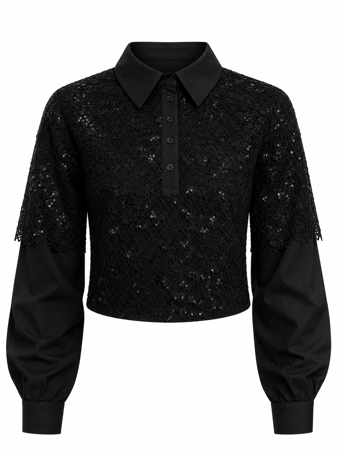 HOT & DELICIOUS WOMEN PURE ELEGANCE LACE COLLARED TOP