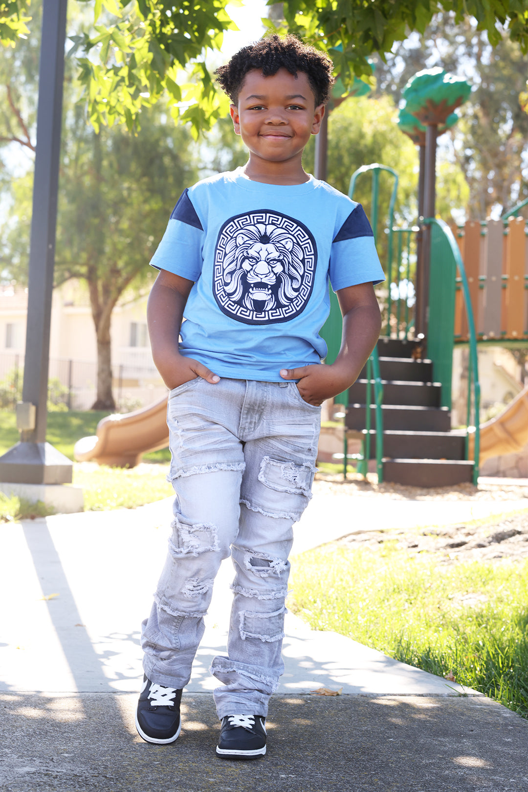 B103 Makobi Kids Leone Tee - Blue