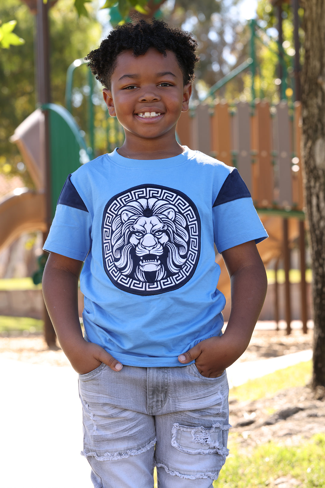 B103 Makobi Kids Leone Tee - Blue