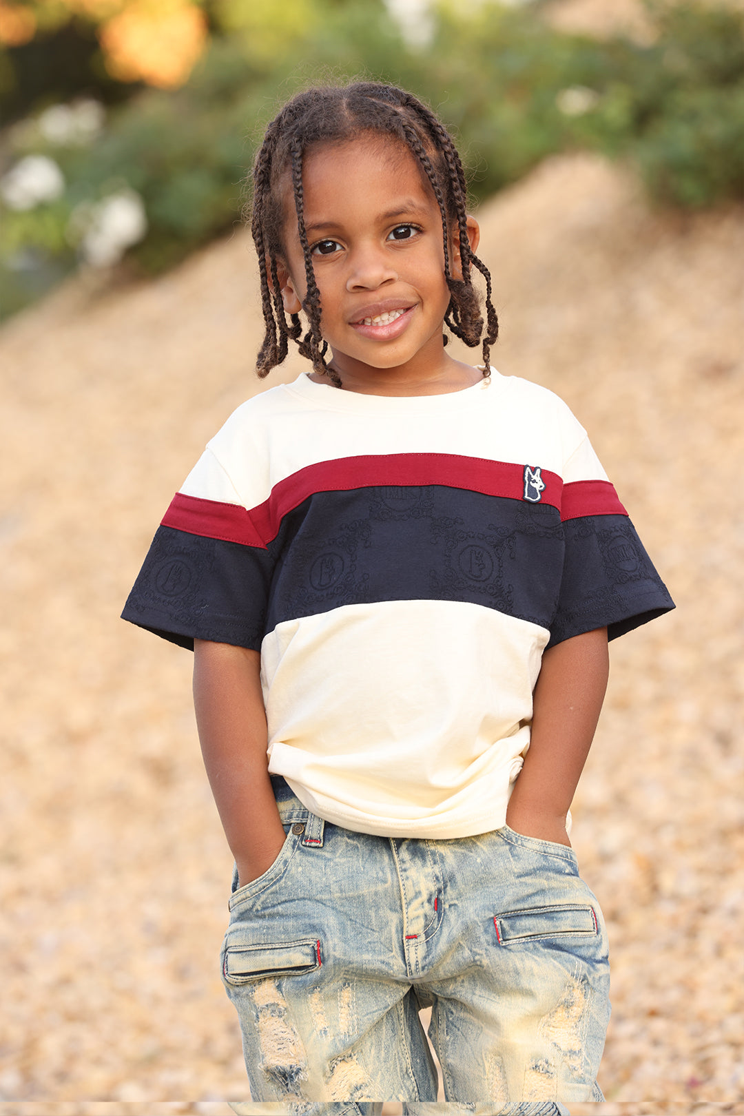 B141 Makobi Kids Monogram Tee - Natural