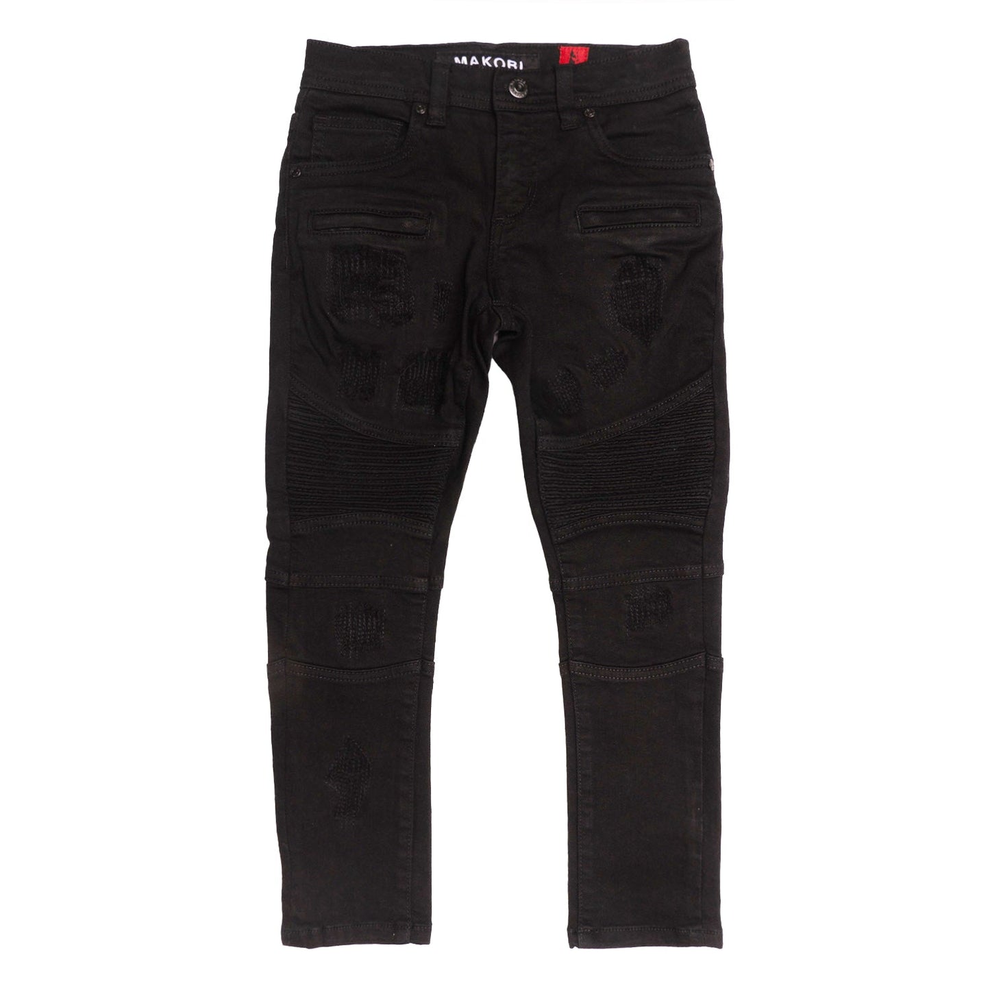 B1786 Makobi Rick Biker Kids Jeans - Black