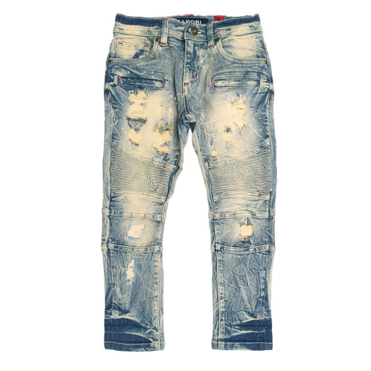B1786 Makobi Rick Biker Kids Jeans - Dirt