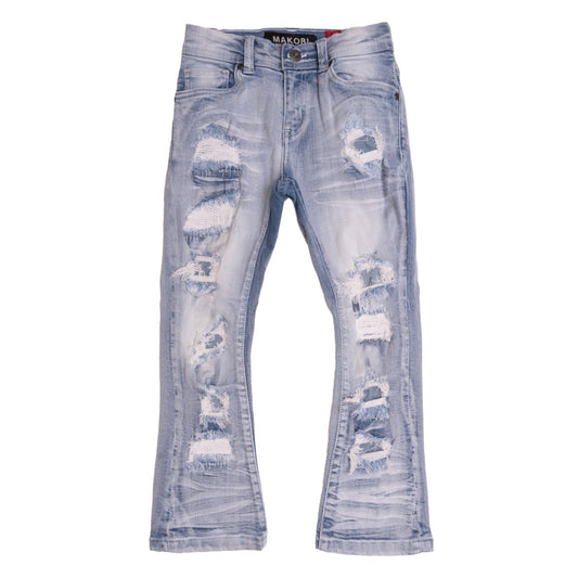 B1903 Makobi Montego Kids Jeans with Underlay - Light Wash