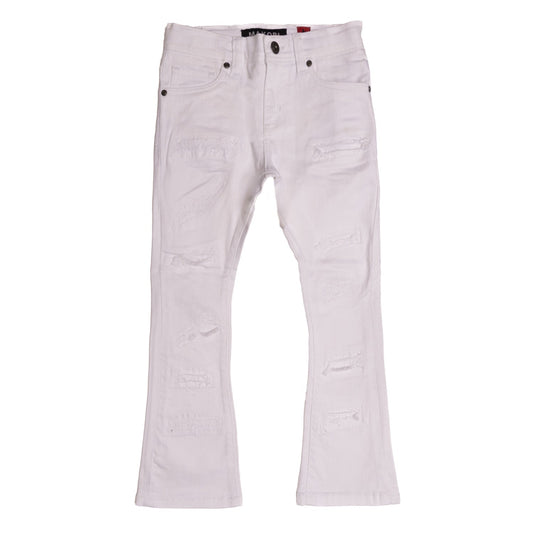 B1903 Makobi Montego Kids Jeans with Underlay - White