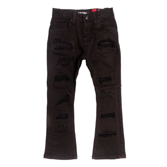 B1903 Makobi Montego Kids Jeans with Underlay - Black