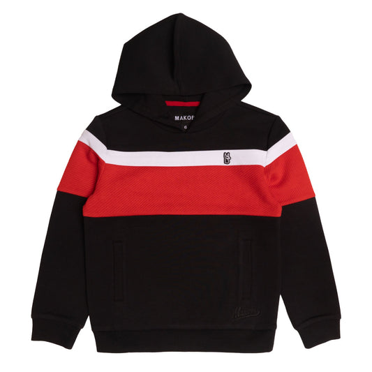 B5941 Makobi Kids Monogram Hoodie - Black