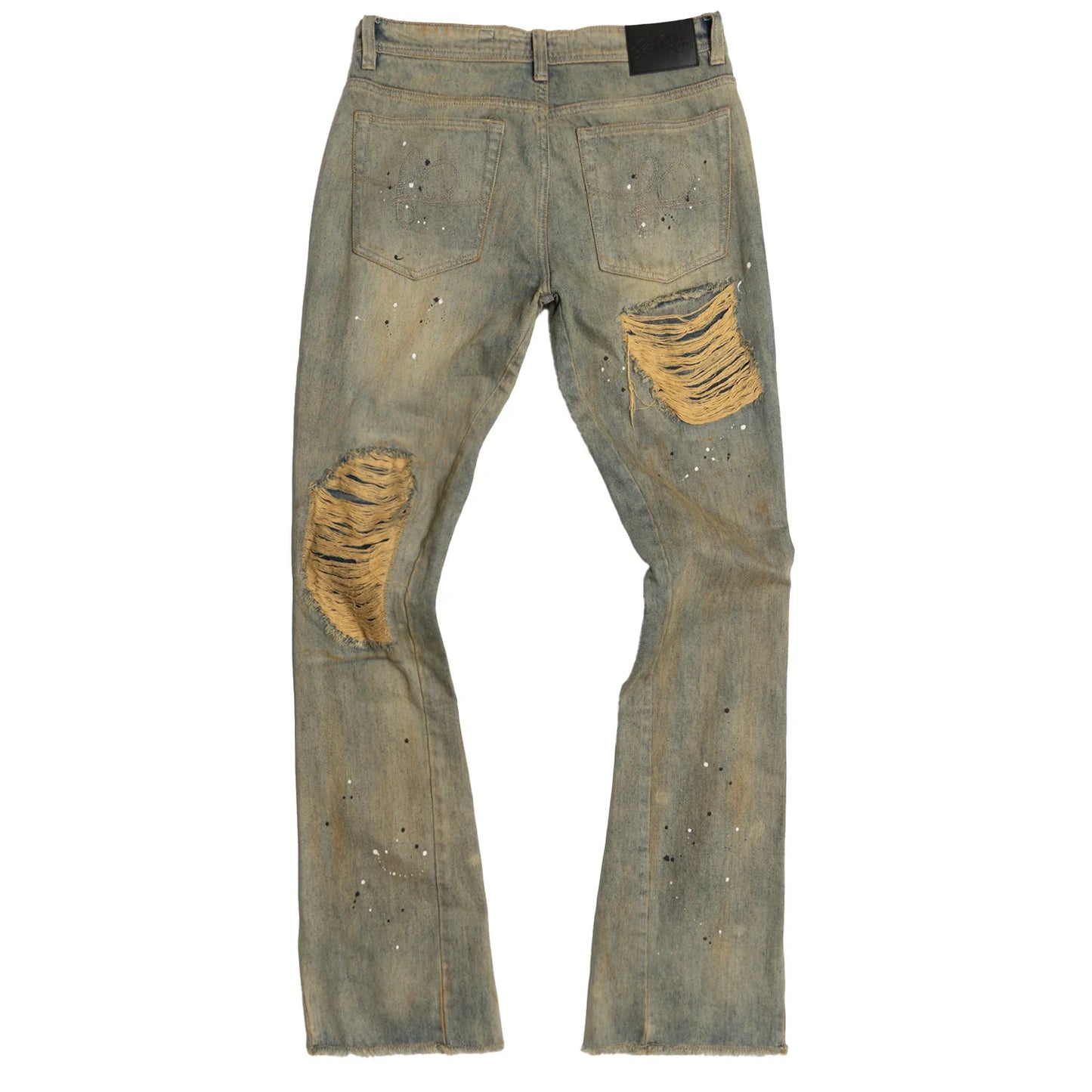 FROST F1772 Basel Distressed Stacked Jeans - Antique Wash