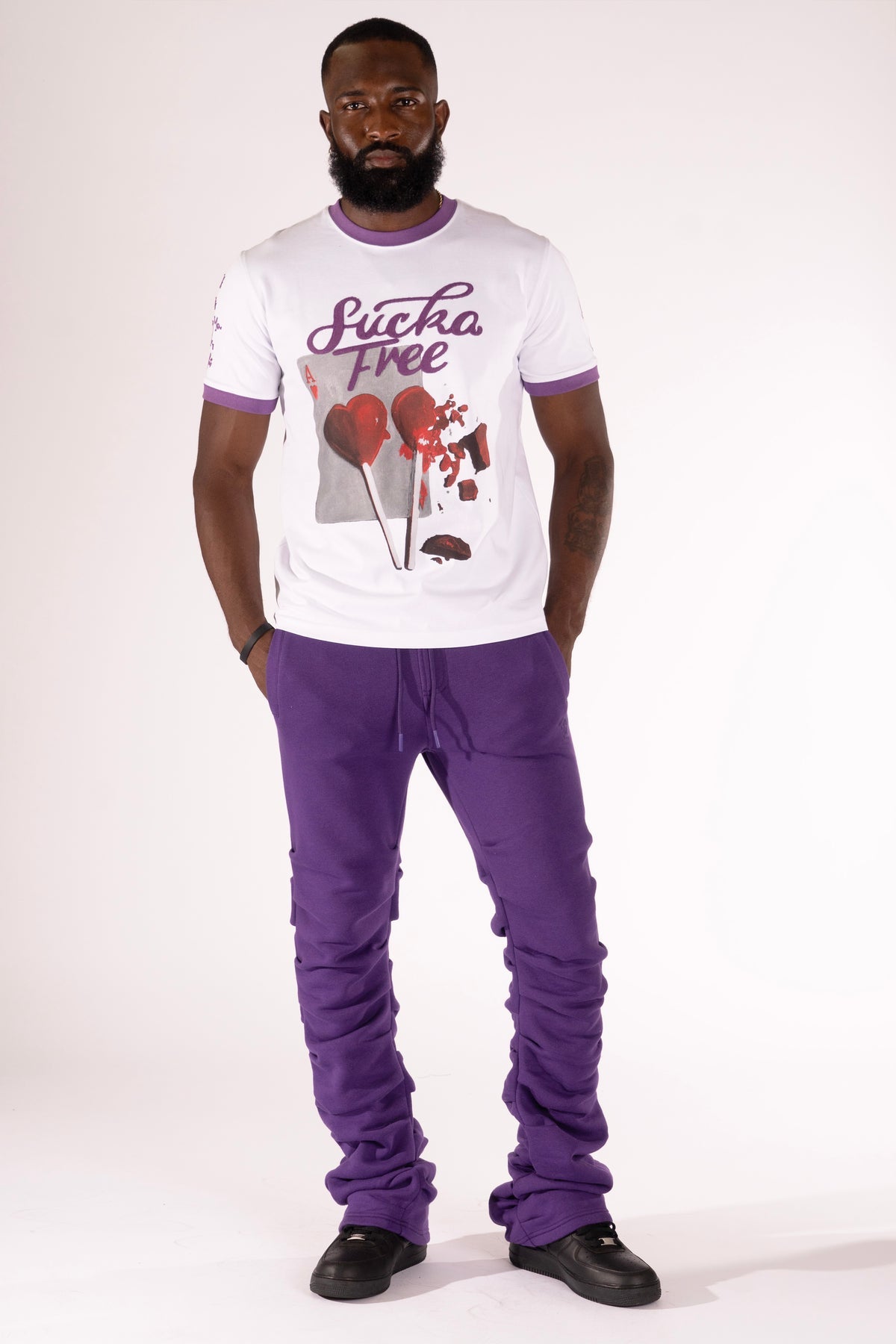 Frost F6220 Malik Stacked Sweatpants - Purple