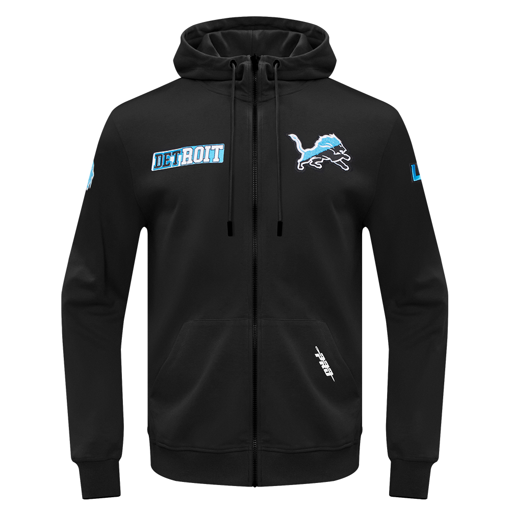 PRO STANDARD DETROIT LIONS SPLIT LOGO M DK FZ PO HOODIE,BLK