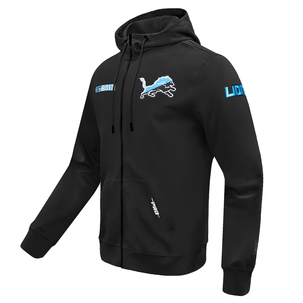 PRO STANDARD DETROIT LIONS SPLIT LOGO M DK FZ PO HOODIE,BLK