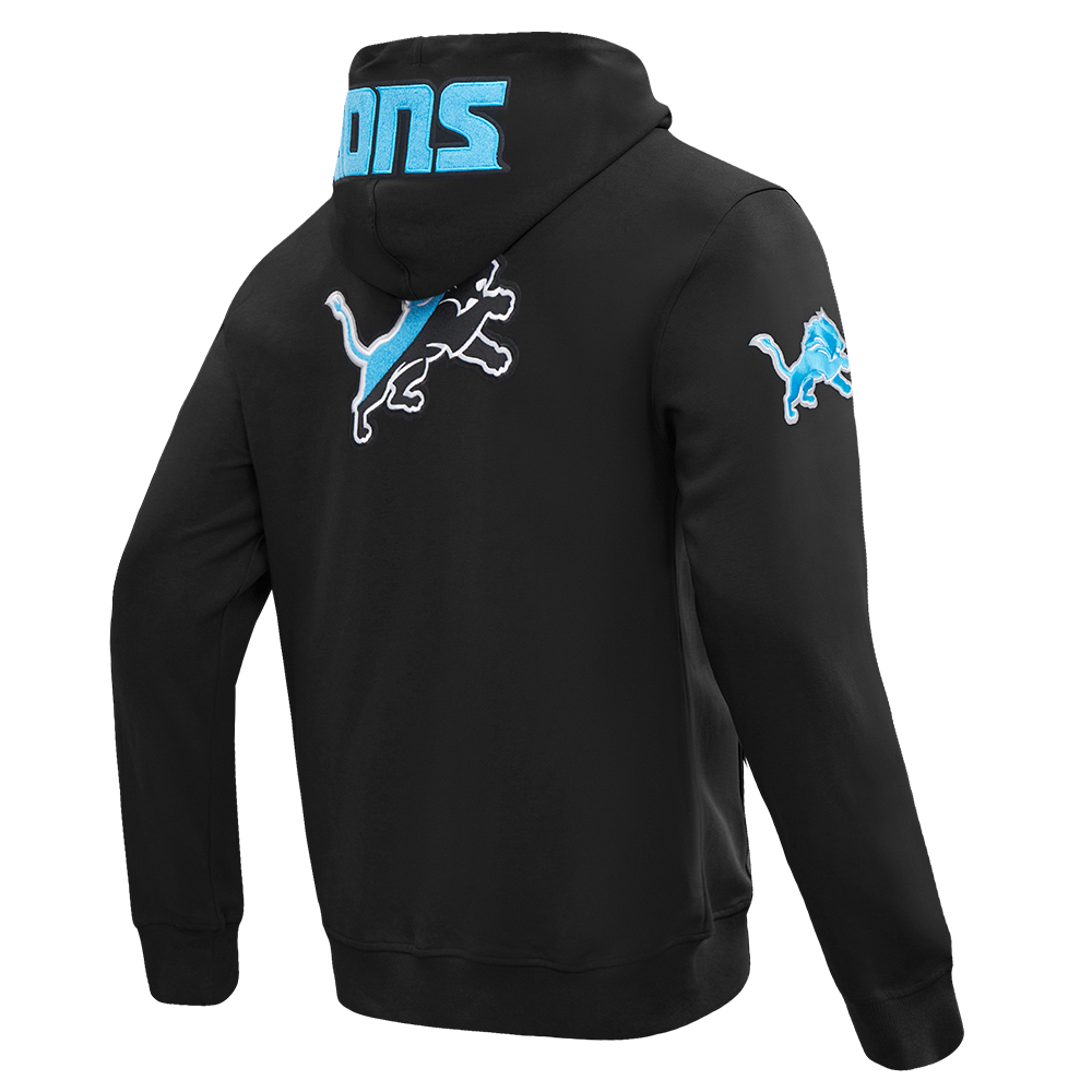 PRO STANDARD DETROIT LIONS SPLIT LOGO M DK FZ PO HOODIE,BLK