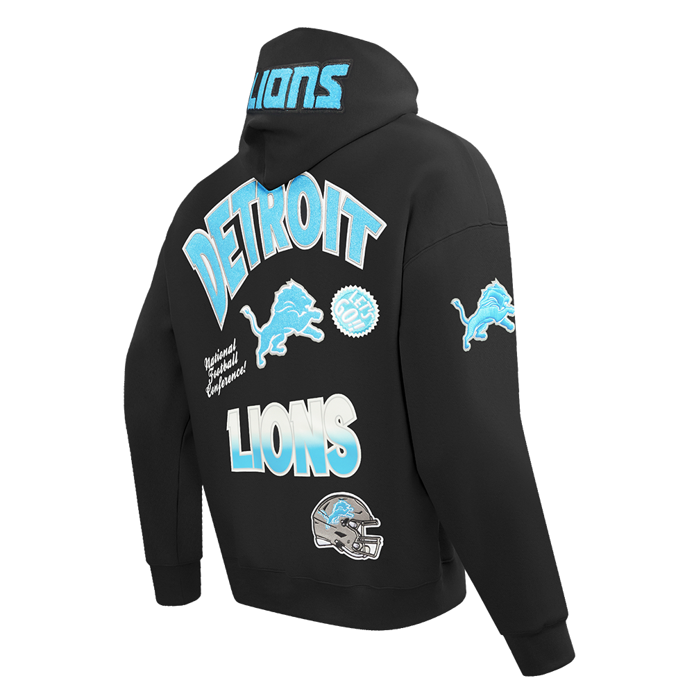 PRO STANDARD DETROIT LIONS TURN IT UP M DROP SHOULDER FLC PO HOODIE
