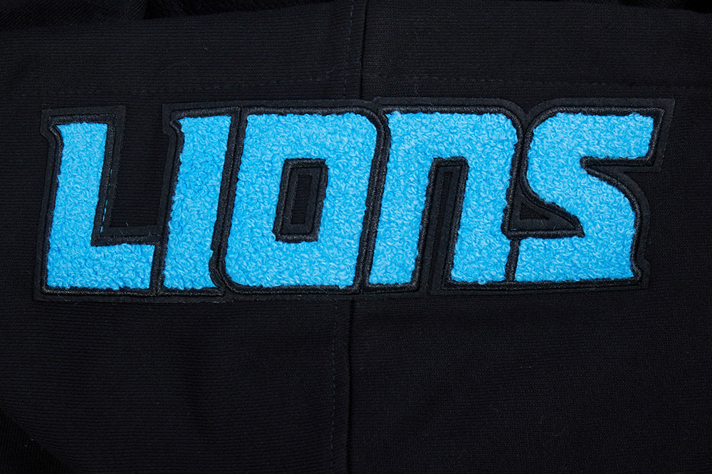 PRO STANDARD-DETROIT LIONS RETRO MASH UP M RIB FLC PO HOODIE-BLACK