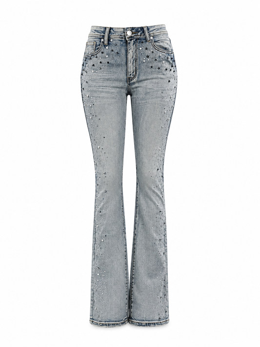REDFOX RHINESTONE WOMEN STACKED JEANS