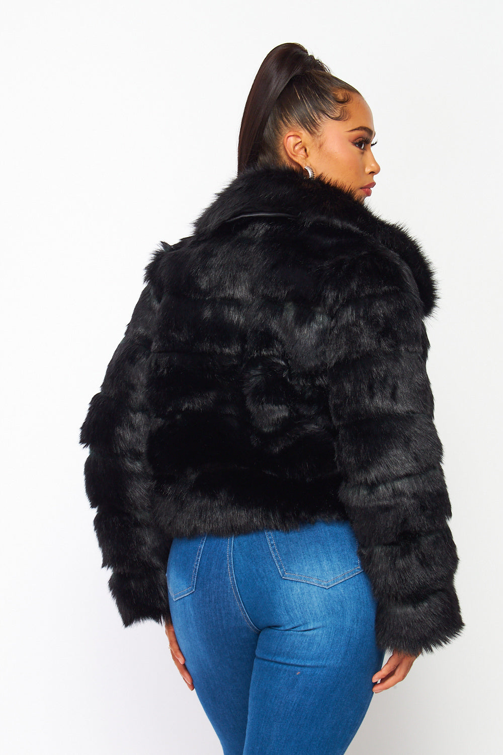 Hot & Delicious - Faux Fur Jacket - Black