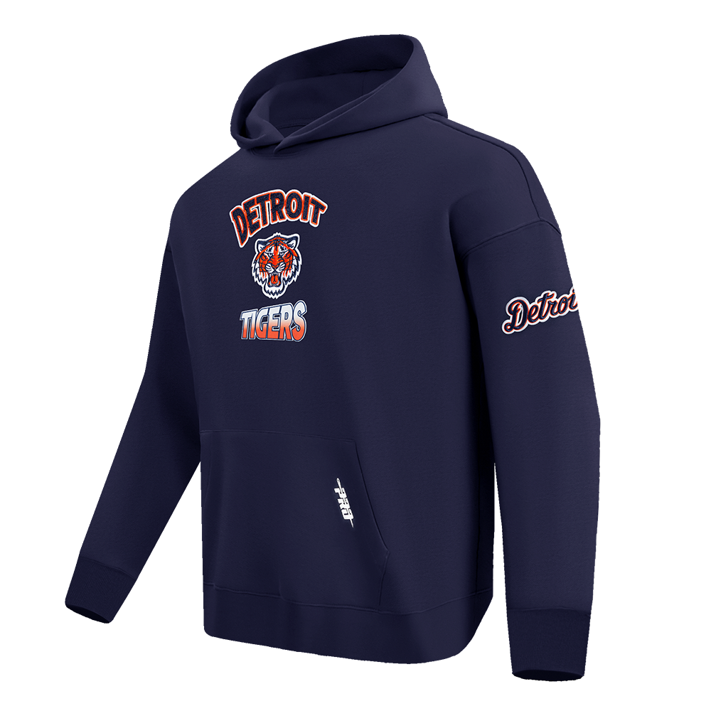 PRO STANDARD DETROIT TIGERS TURN IT UP M DROP SHOULDER FLC PO HOODIE-MIDNIGHT NAVY
