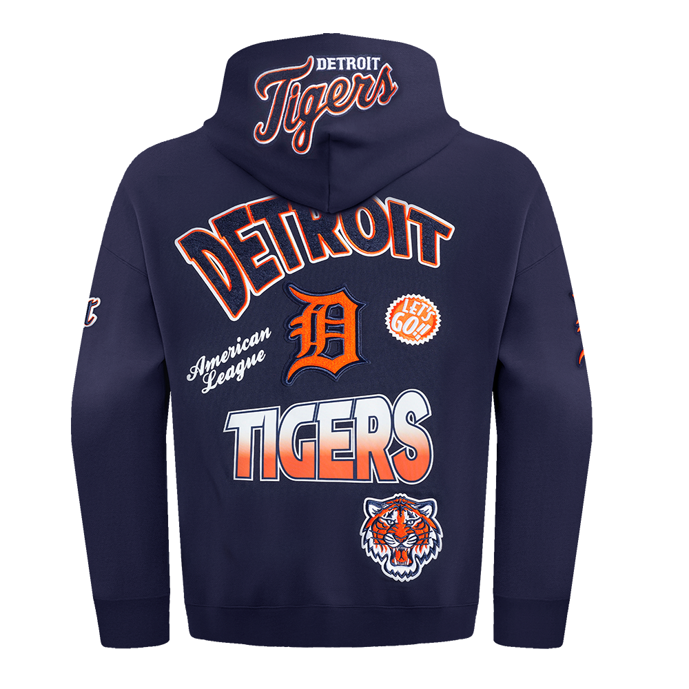PRO STANDARD DETROIT TIGERS TURN IT UP M DROP SHOULDER FLC PO HOODIE-MIDNIGHT NAVY