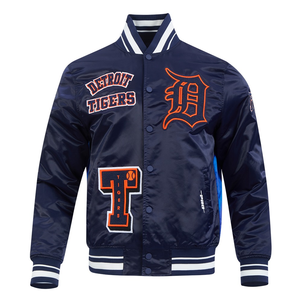 PRO STANDARD DETROIT TIGERS SUBLIMATED SATIN JACKET MIDNIGHT NAVY