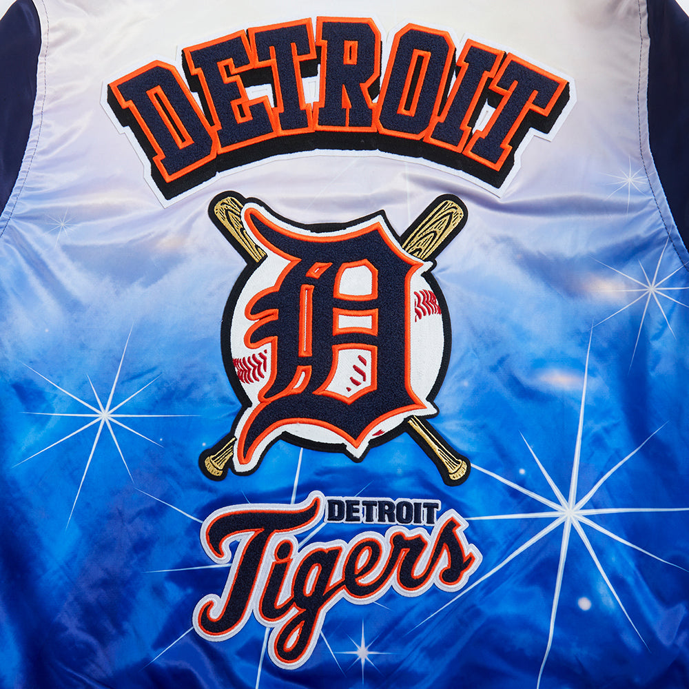 PRO STANDARD DETROIT TIGERS SUBLIMATED SATIN JACKET MIDNIGHT NAVY
