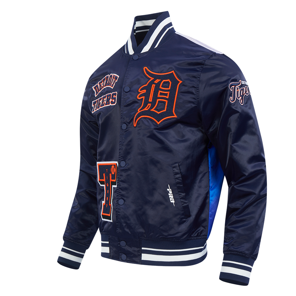 PRO STANDARD DETROIT TIGERS SUBLIMATED SATIN JACKET MIDNIGHT NAVY