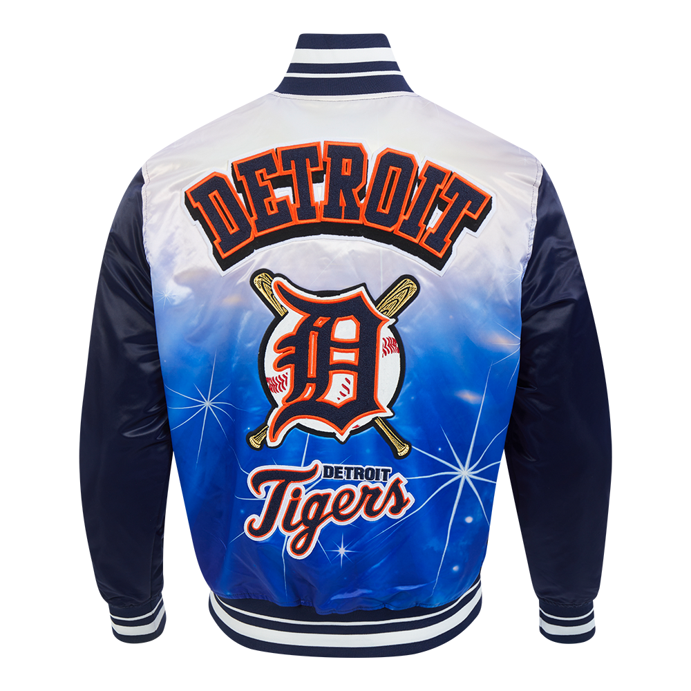 PRO STANDARD DETROIT TIGERS SUBLIMATED SATIN JACKET MIDNIGHT NAVY