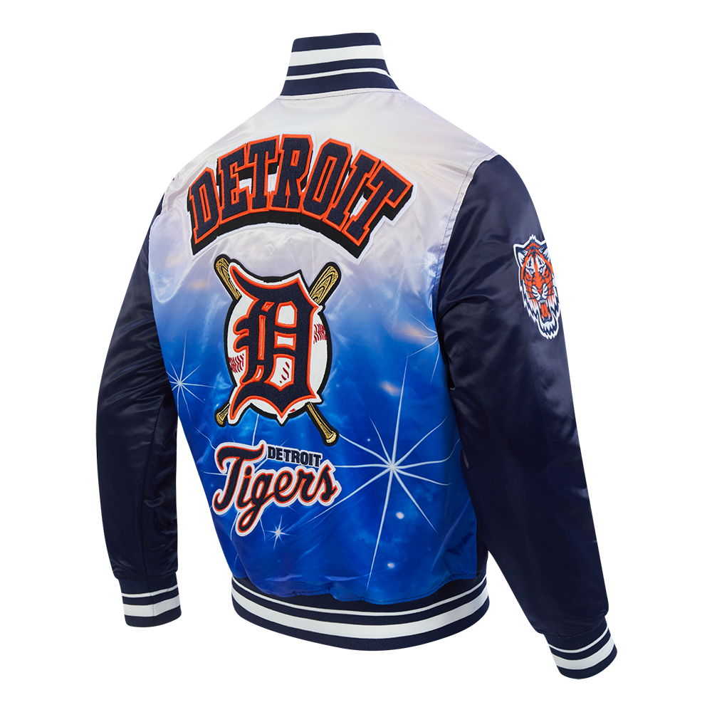 PRO STANDARD DETROIT TIGERS SUBLIMATED SATIN JACKET MIDNIGHT NAVY