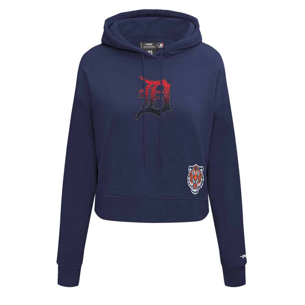 PRO STANDARD DETROIT TIGERS JEWELS W FLC CROPPED PO HOODIE, MIDNIGHT NAVY