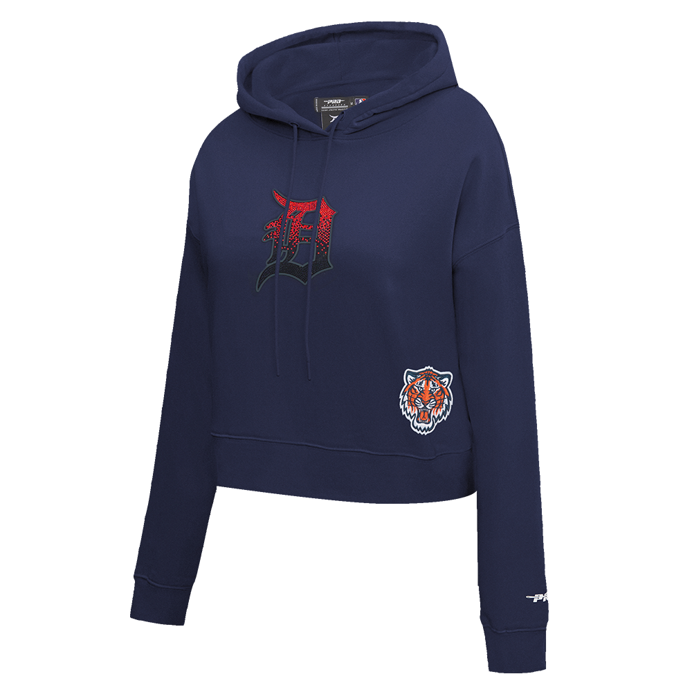 PRO STANDARD DETROIT TIGERS JEWELS W FLC CROPPED PO HOODIE, MIDNIGHT NAVY