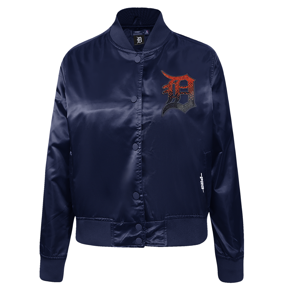 PRO STANDARD DETROIT TIGERS JEWELS W SATIN JACKET, MIDNIGHT NAVY