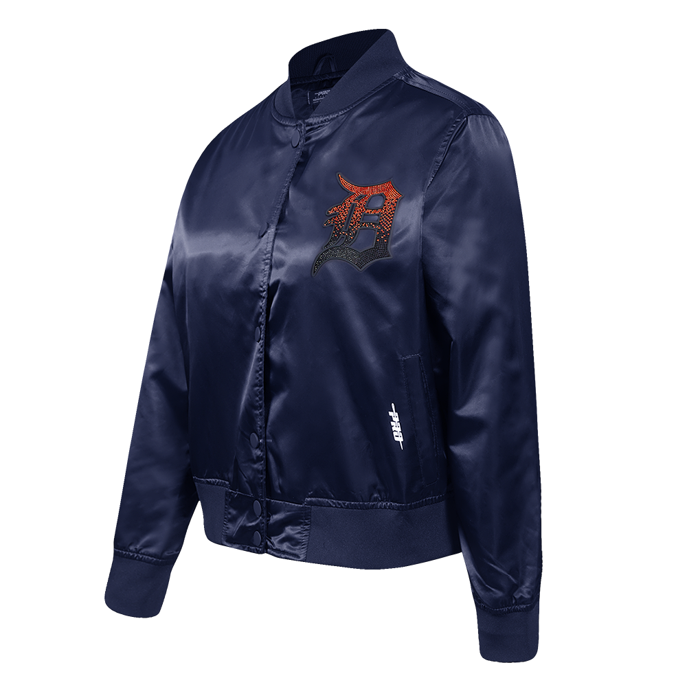 PRO STANDARD DETROIT TIGERS JEWELS W SATIN JACKET, MIDNIGHT NAVY