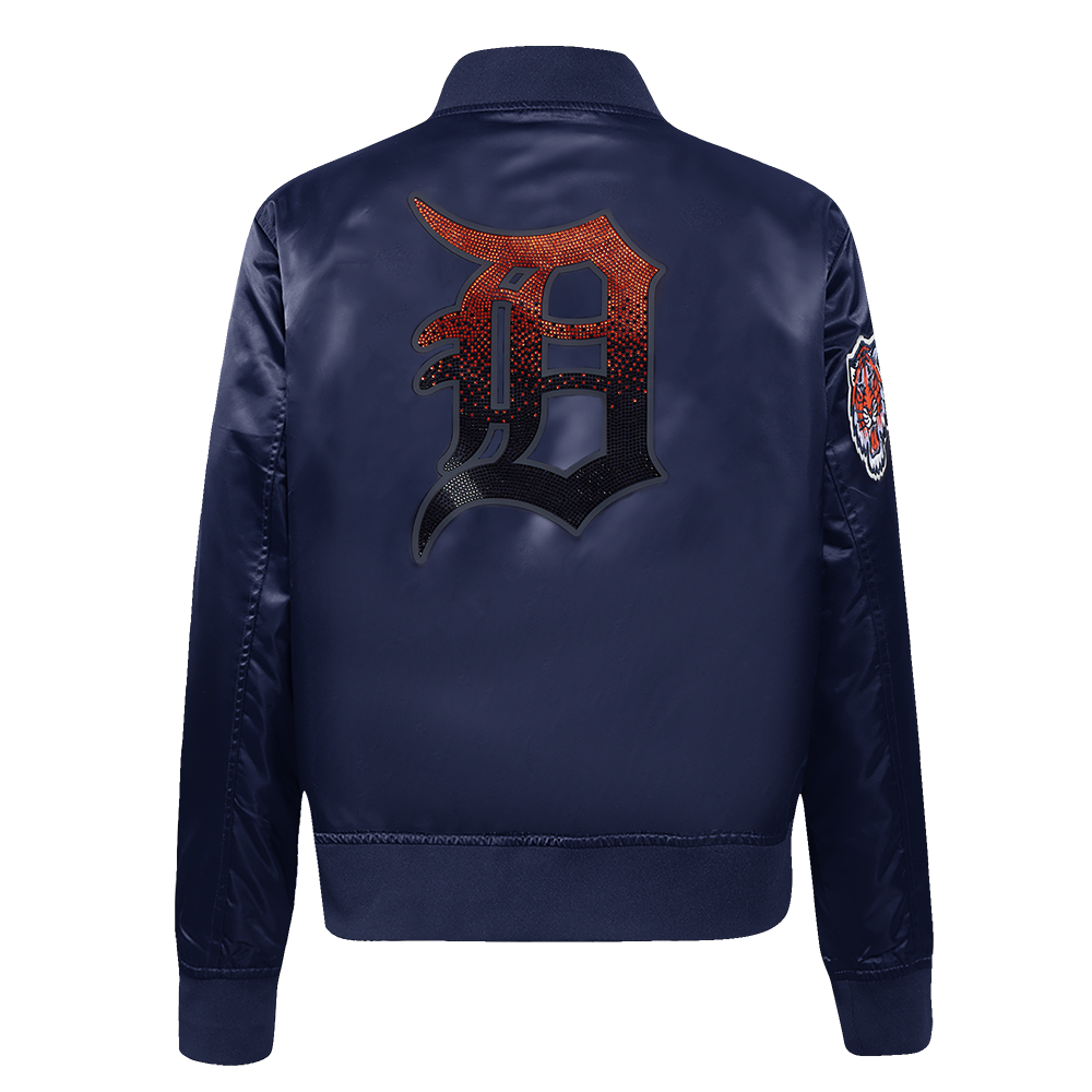 PRO STANDARD DETROIT TIGERS JEWELS W SATIN JACKET, MIDNIGHT NAVY