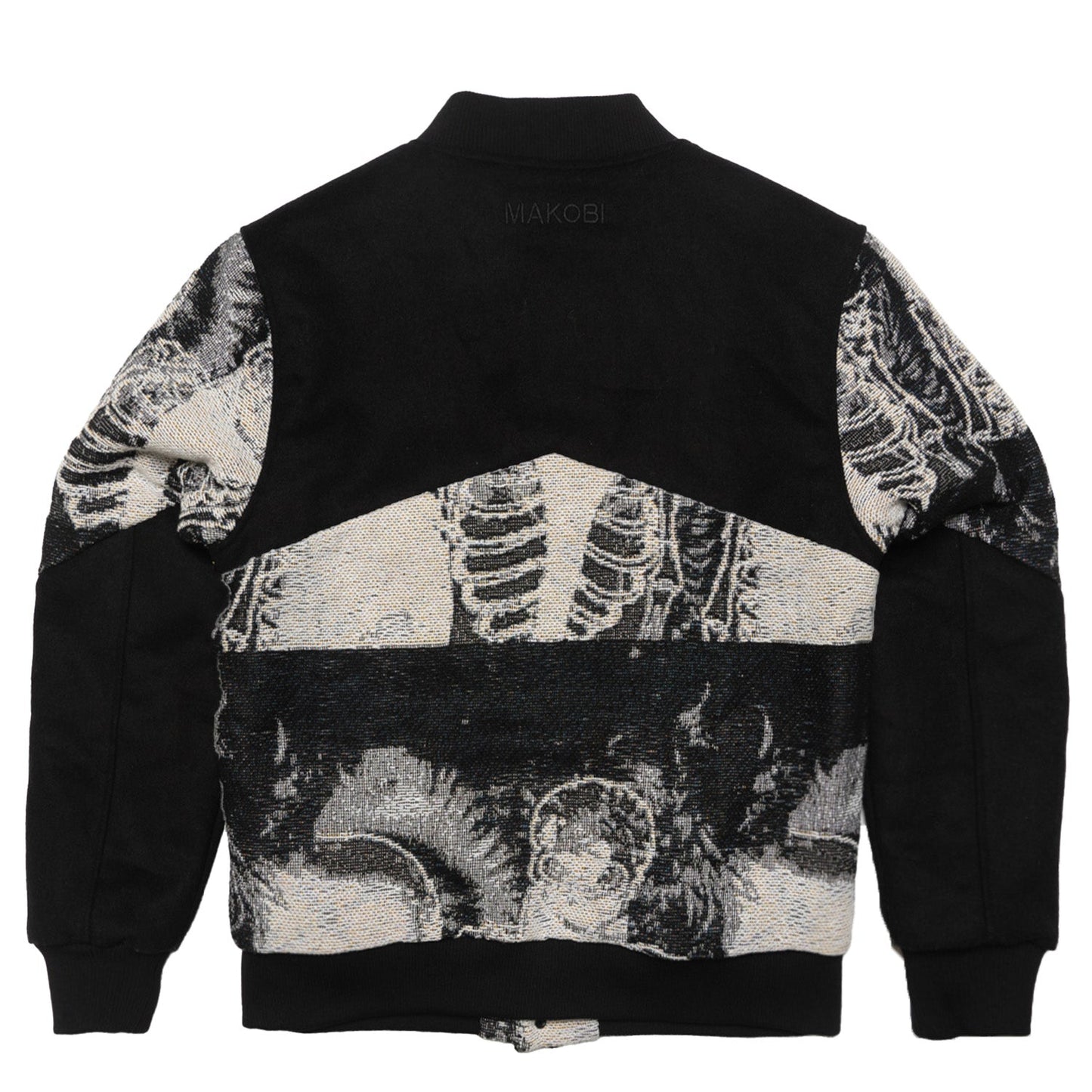 Makobi M1099 Bagnoli Tapestry Varsity Jacket - Black