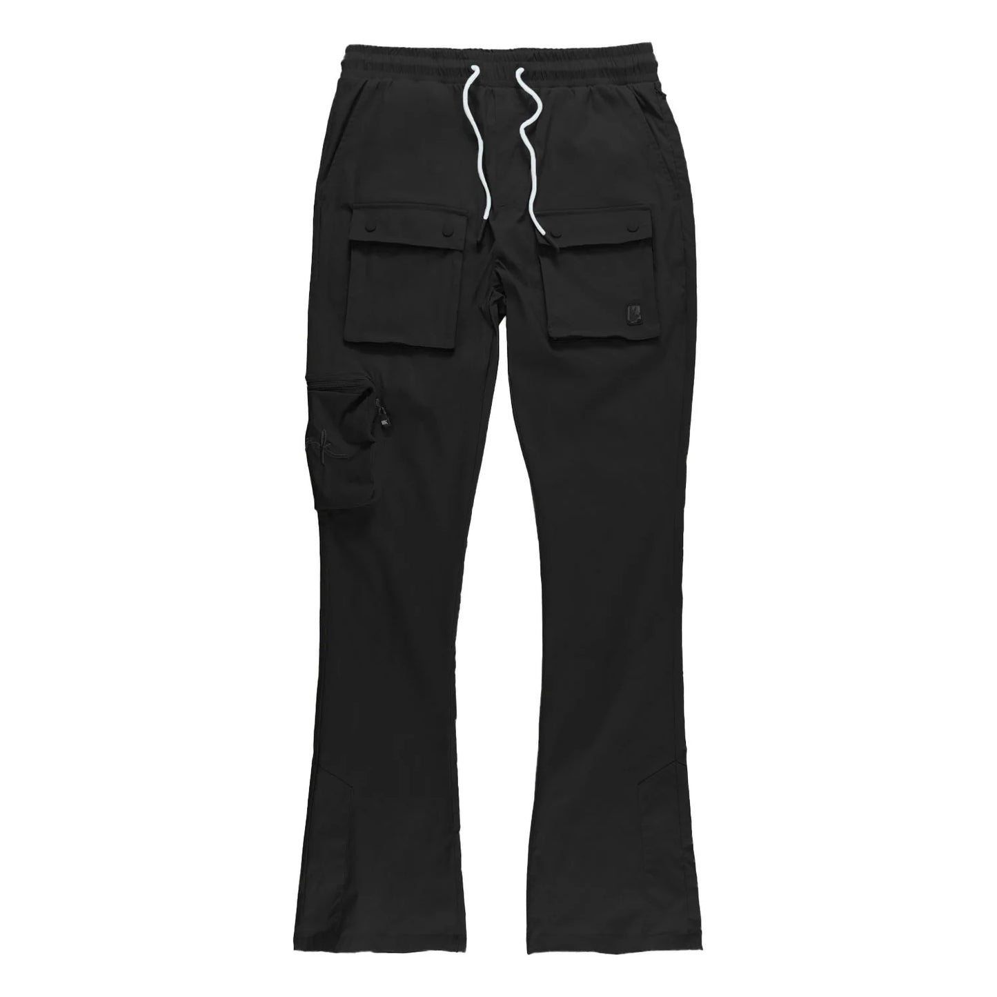 MAKOBI Sartoni Nylon Stacked Pants - Black-(M1625)
