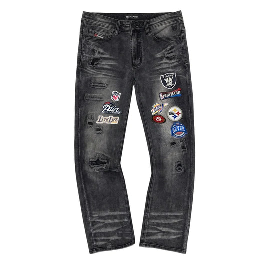 MAKOBI MEN'S NEVER BACK DOWN JEAN (M1754)