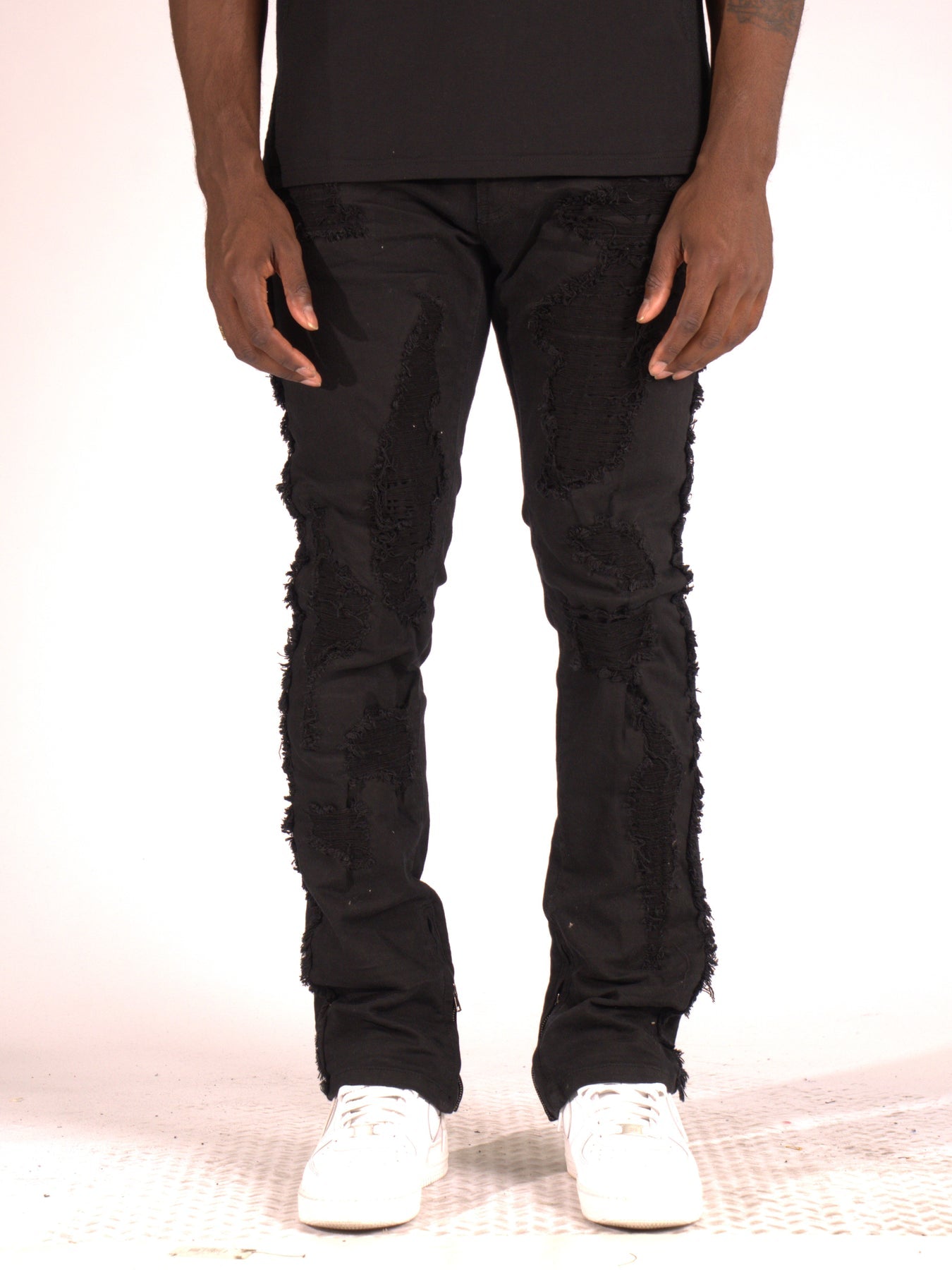 M1973 Makobi Danielli 34" Semi Stacked Jeans - Black/Black