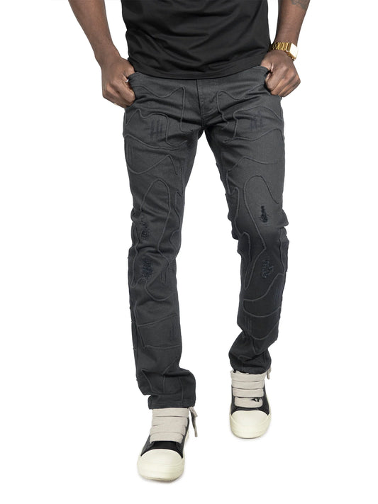MAKOBI Belluci Jeans - BLACK-(M1976)