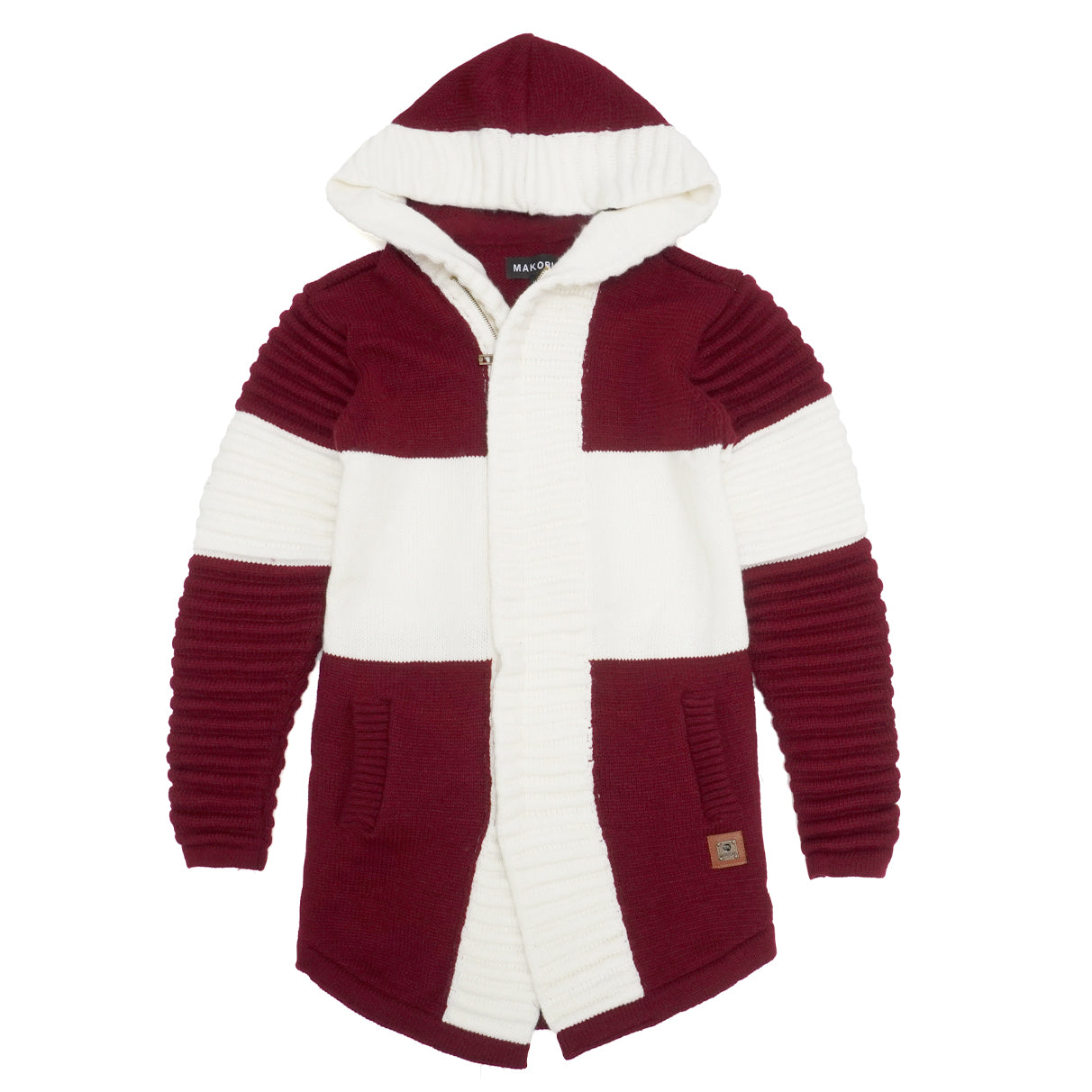 Makobi - Giovanni Two-Tone Sweater(M4218) - Burgundy