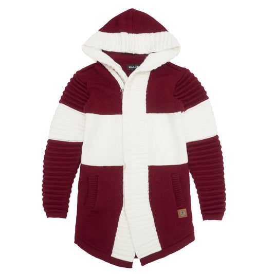 Makobi - Giovanni Two-Tone Sweater(M4218) - Burgundy