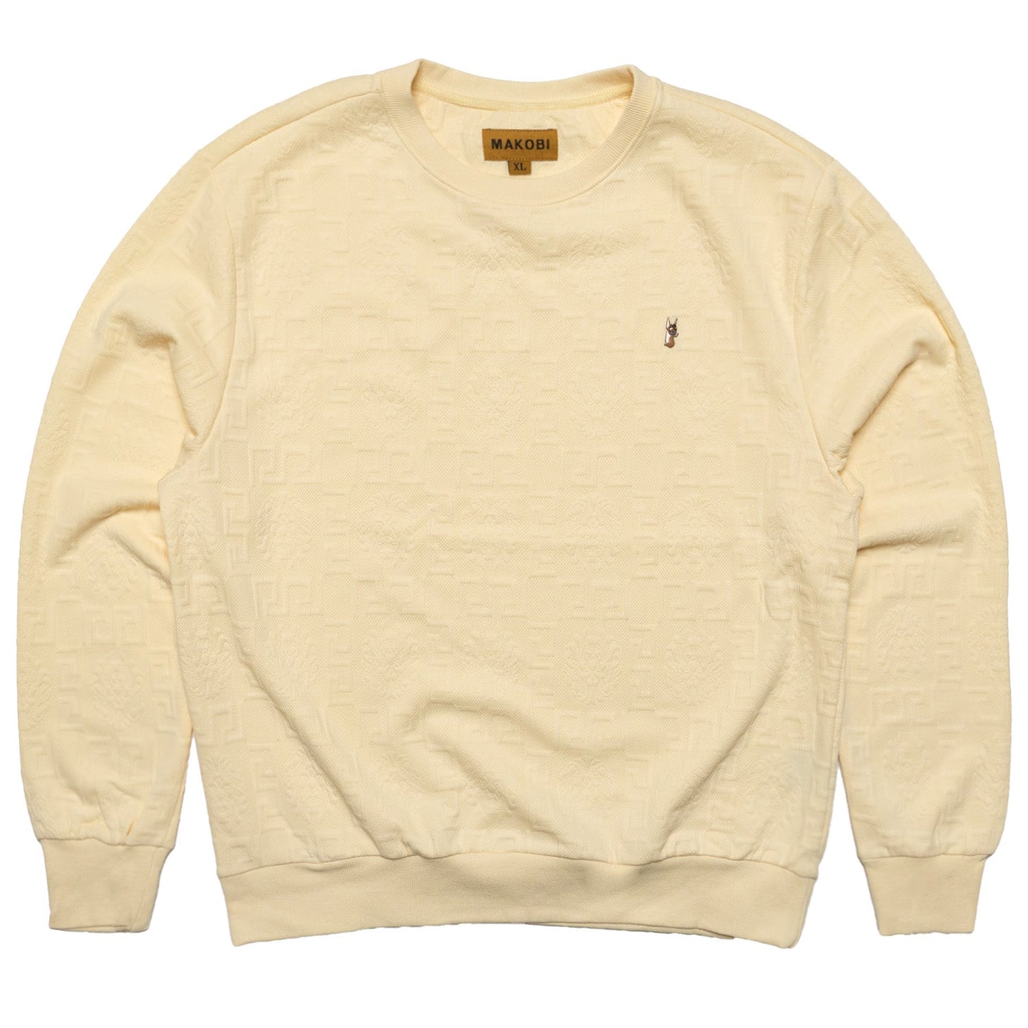 Makobi M4232 Bianchi Jacquard Crewneck Sweatshirt - Natural