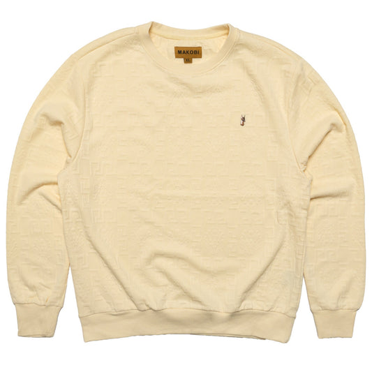 Makobi M4232 Bianchi Jacquard Crewneck Sweatshirt - Natural