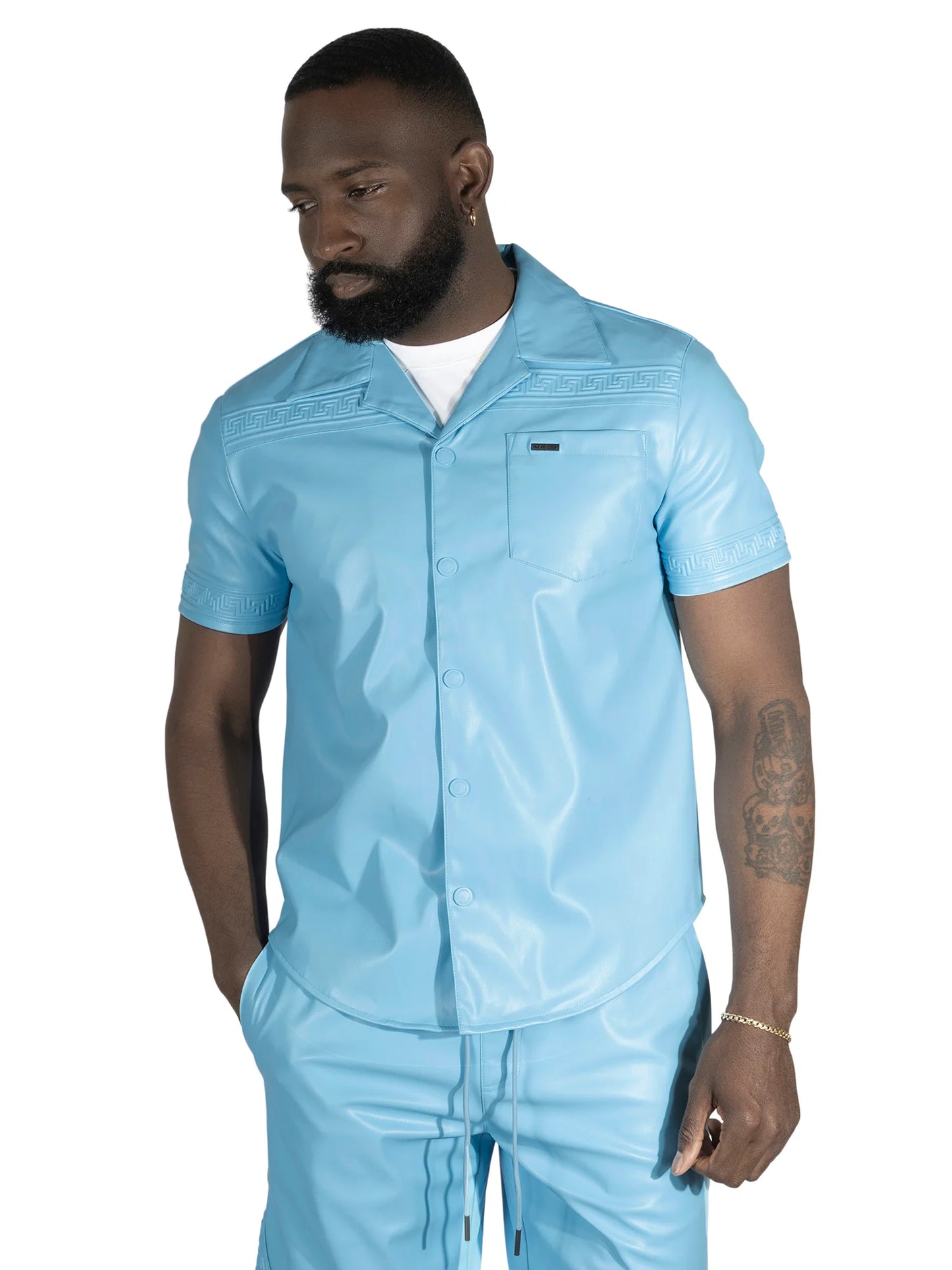 MAKOBI Bellucci Vegan Leather Shirt -(M429)
